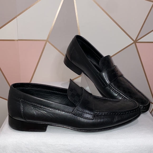LOUIS VUITTON MENS LOAFERS LV LOGO INFINITE DAMIER SHOES 8.5US/7.5LV - Picture 5 of 11